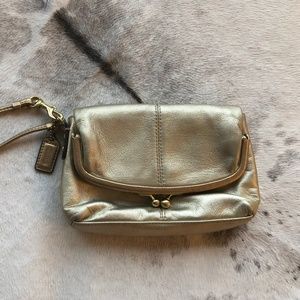 Gold Coach Wristlet